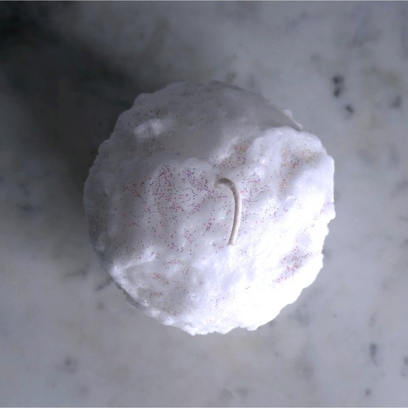 White Glitter Snowball Holiday Winter Candle Target Retro Vintage Inspired New - Picture 2 of 5